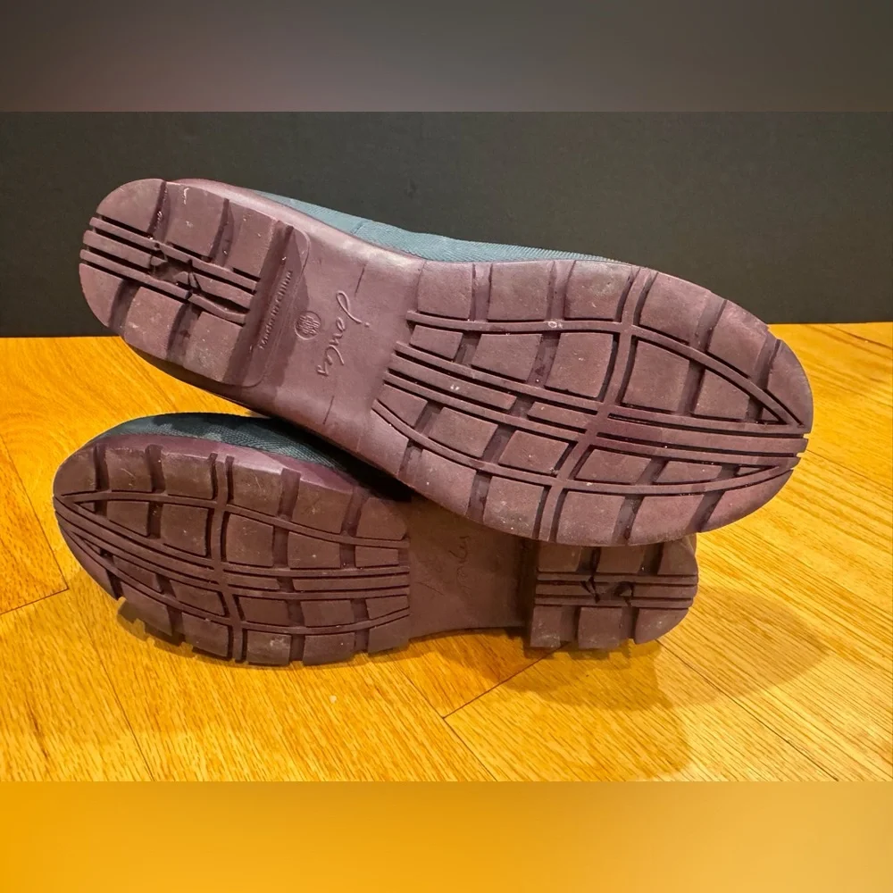 Joules Molly Welly Mid Calf Navy Rain Boots White Polka Dot Burgundy Trim Size 8 - Picture 13 of 16